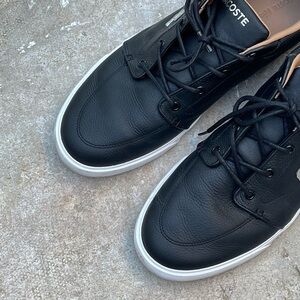Lacoste Men's Bayliss Black Leather  Sneakers Sz 11
